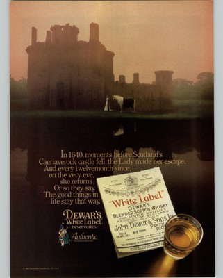 1984 Print Ad Dewars White Label Whiskey Caerlaverock Castle Scotland Photo 