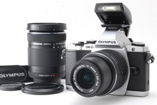 Near MINT Olympus OM-D E-M5 Silver Digital Camera 14-42 40-150mm Lens JAPAN