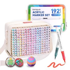 192 Colors Acrylic Paint Markers, Soft Brush Tip Marker Pens Set with Marker ...