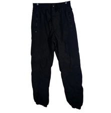 Ski Gear Snow Pants Men Large Black 100% Drawstring Waist Zippered Pockets