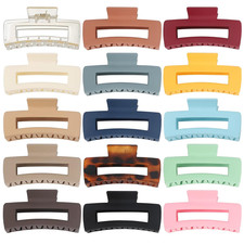 15 Pack Hair Claw Clips Big 4.1 Inch Rectangular for Women and Girls Non-slip...