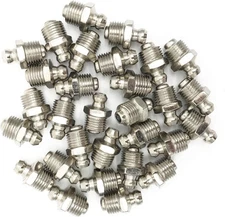 XMHF Silver Tone M8 5/16" Male Thread Straight Grease Nipple Zerk Fitting Nozzle