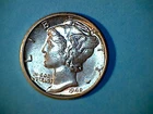 1942-D BU Mercury Dime Full Split Bands