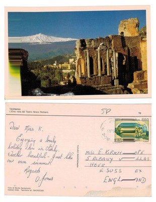 AK - Taormina, Teatro Greco Romano und Ätna, Italien POSTED