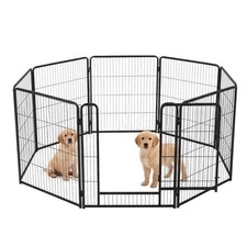24"/32"/40" Dog Playpen Pet Exercise Fence Puppy Pen w/ Door 12/16/24/32 Panels