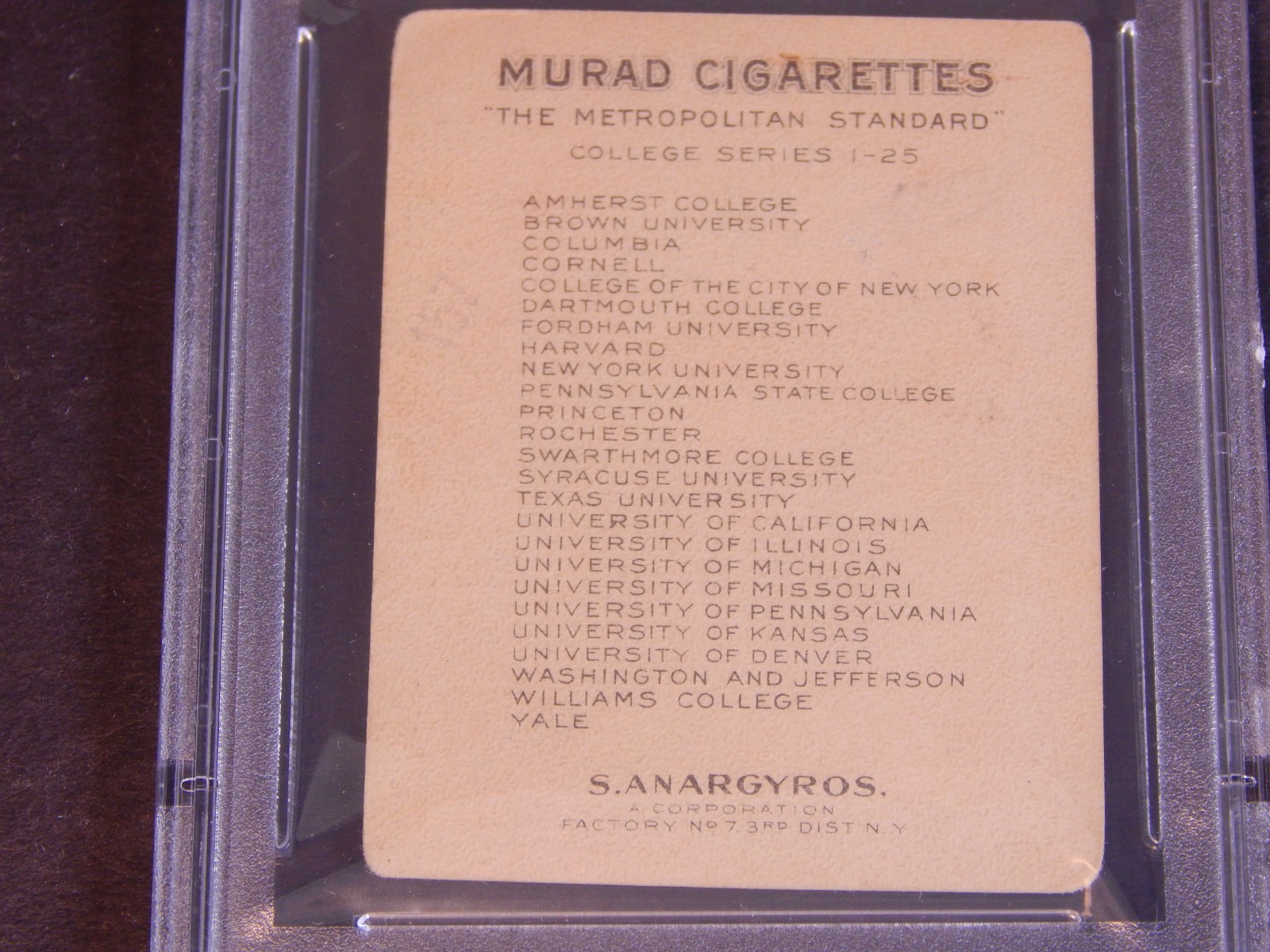 Vintage T51 Murad College Series Michigan Football Tobacco Card PSA 3 MK view 5