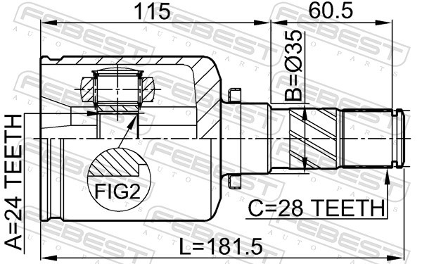Fits FEBEST 0511-MZ5ATLH LEFT CREW JOINT MAZDA AXELA SEDAN & SPORT BK ⭐UK Stock⭐