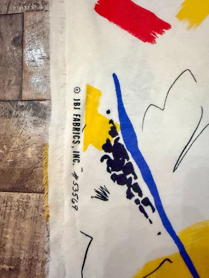 Vintage Abstract Brush Strokes Fabric Jersey Knit JBJ Fabrics 2 Yards, 16” READ - Image 4 of 4