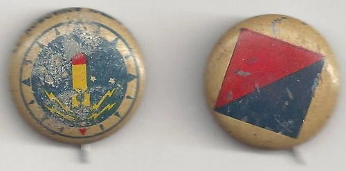 Lot of 2 Kellogg's 1946 PEP CEREAL Navy Patrol Squadron + Military Flag WW2 Pins
