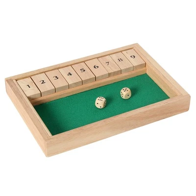 107990 Klappenspiel, Shut The Box, Würfelspiel, hochwertige Ausführung aus Bu... - Bild 1 von 4