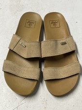 Reef Cushion Bounce Vista Stevie Tobacco Beige suede slide sandals size 7 / 37.5
