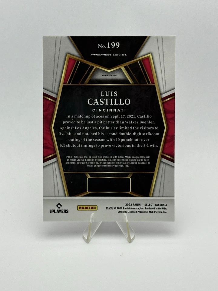 2022 Panini Select #199 Luis Castillo Scope Prizm Cincinnati Reds - Image 2 of 2