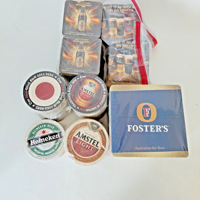 VTG Lot mostly Sealed Beer Coasters 700+ Foster's Heineken Amstel Light Guinness