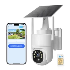 4G LTE Cam S330 4K Cellular Wireless Security Camera Solar Powered+SIM Card