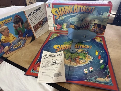 Vintage 1988 Milton Bradley Shark Attack Motorized Board Game. COMPLETE GAME!!!