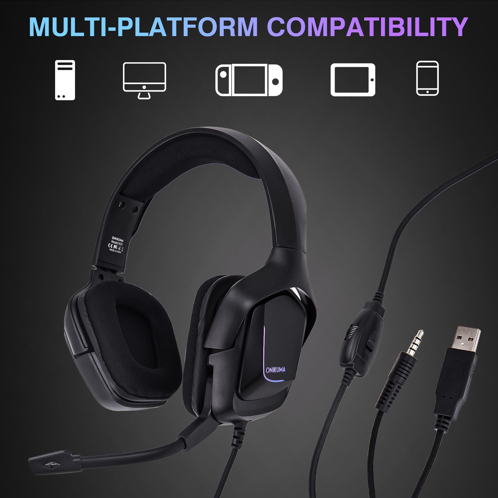 ONIKUMA K20 Wired For Windows PC, Mac OS PC, iOS device PS4,PSP 9