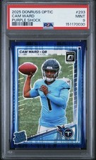 2025 PANINI DONRUSS OPTIC CAM WARD PURPLE SHOCK #293 ROOKIE RC PSA 9 LOW POP