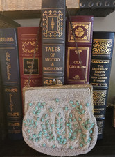 vintage beaded and turquoise bag. see pics