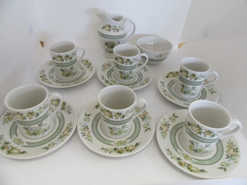 Royal Doulton Coffee Expresso Set for 6 Cups Saucers Sugar Bowl Creamer 14 pcs