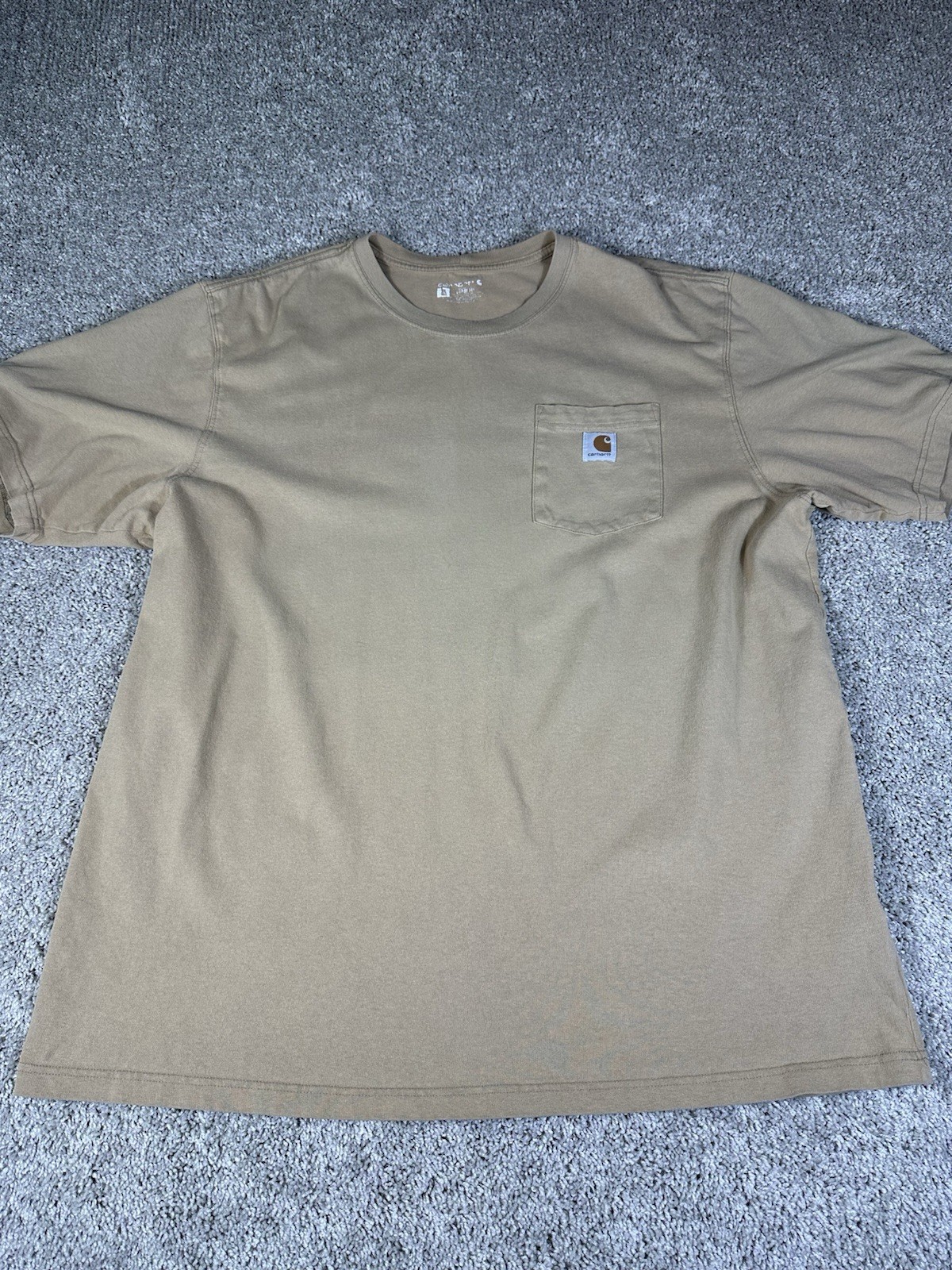 Carhartt Brown K87 XL Tall Loose Fit Heavy Cotton Short Sleeve Pocket T-Shirt VG