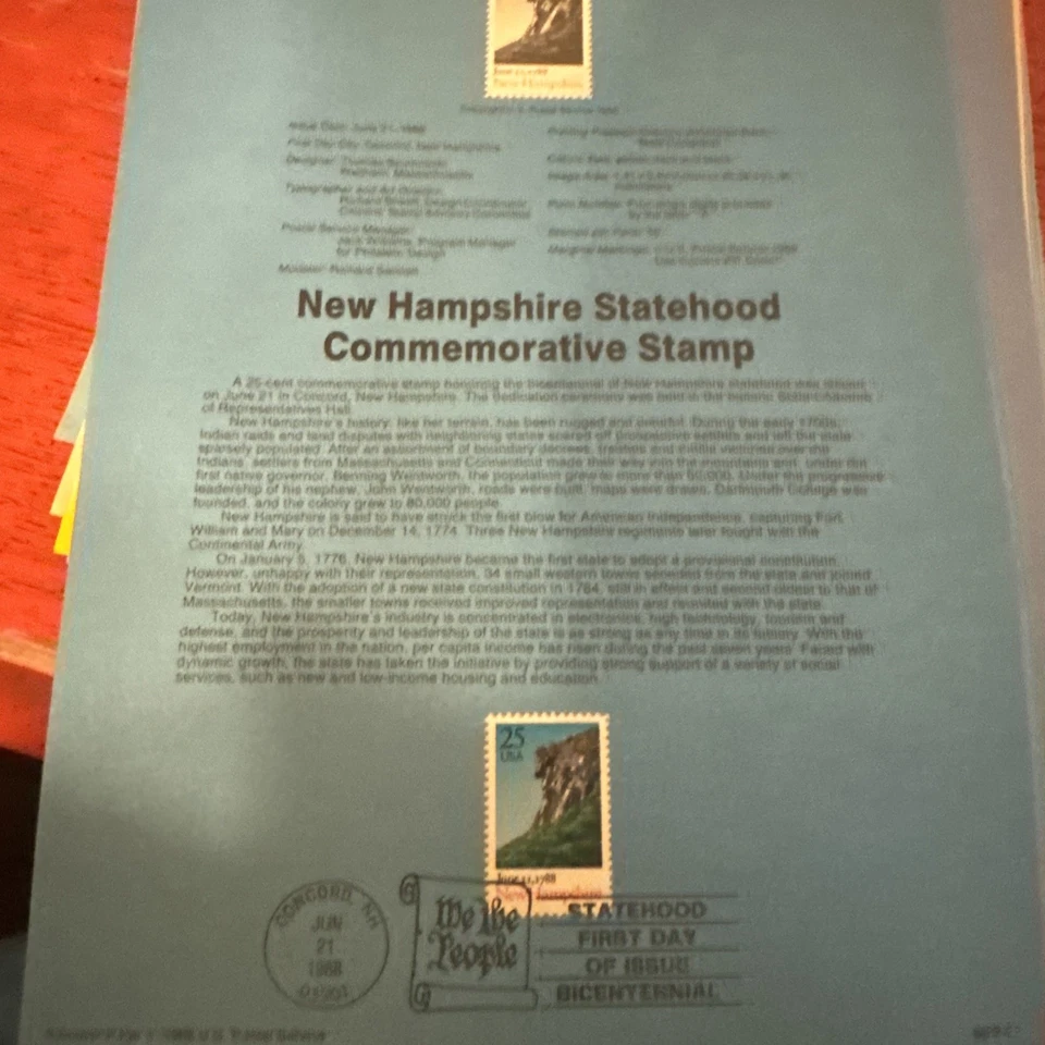 Lot of1988, 89 & 90 USPS 81-Souvenir stamp Pages /good condition/first day issue - Image 2 of 4