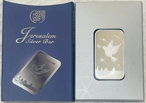 1 Oz. Holy Land Silver Dove Of Peace .999 Fine Bullion Bar in Assay W/Sleeve