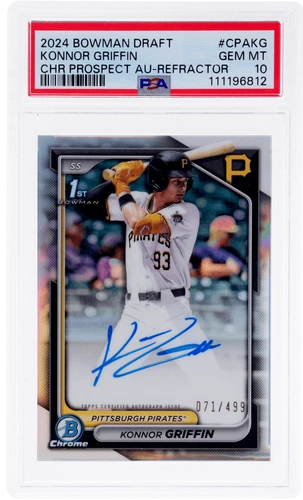2024 Bowman Draft Konnor Griffin Prospect Auto Refractor #CPA-KG /499 PSA 10