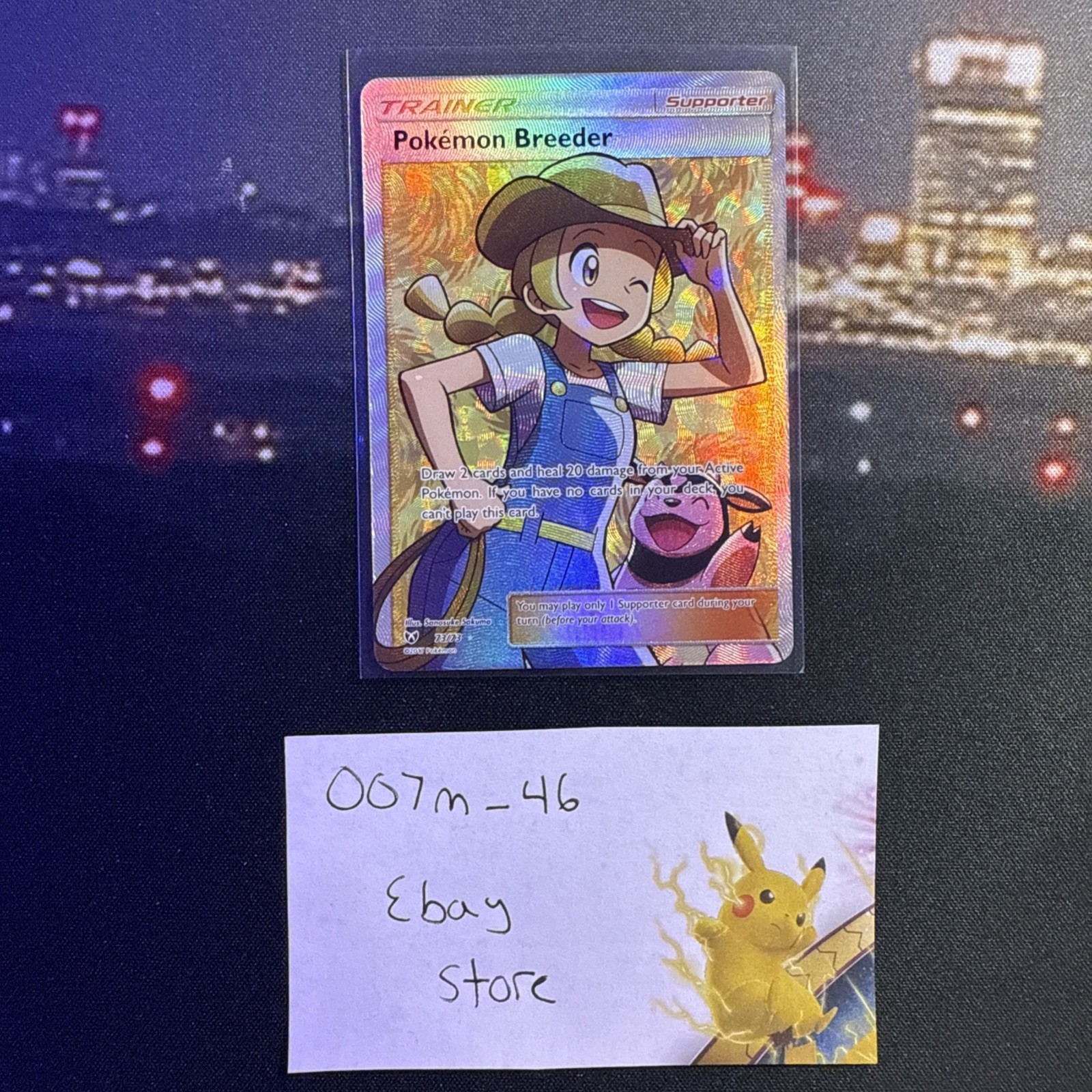 Pokemon Breeder 73/73 Shining Legends Holo FullArt Trainer Pokémon TCG Card MINT