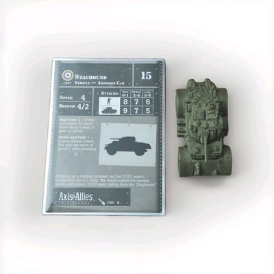 Axis & Allies Miniatures EASTERN FRONT Staghound with card 7/60