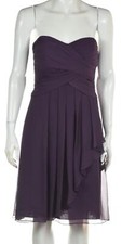 Davids Bridal Womens Dress Size 4 Purple Solid Fit & Flare Knee Length Strapless