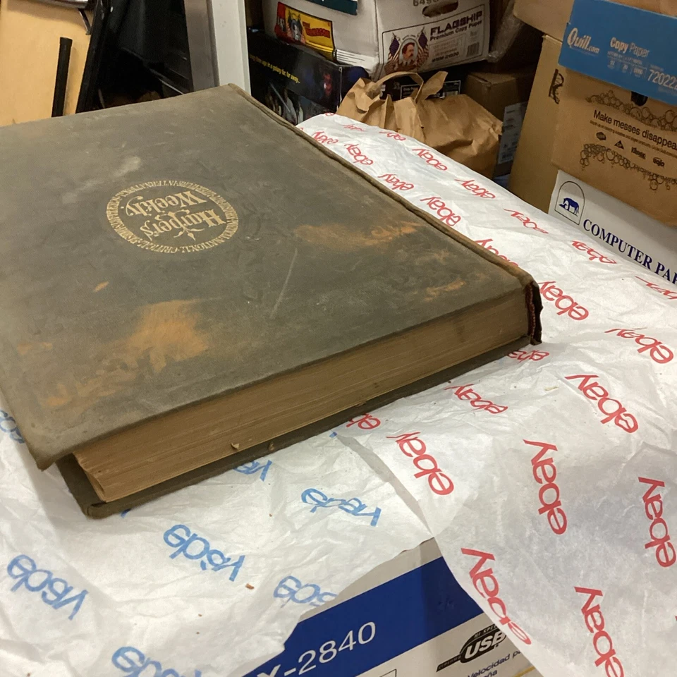 HARPER'S WEEKLY VOL.28  1884 LEATHER BOUND BOOK.  896 Pgs Entire Year. Free Ship - Image 4 of 4