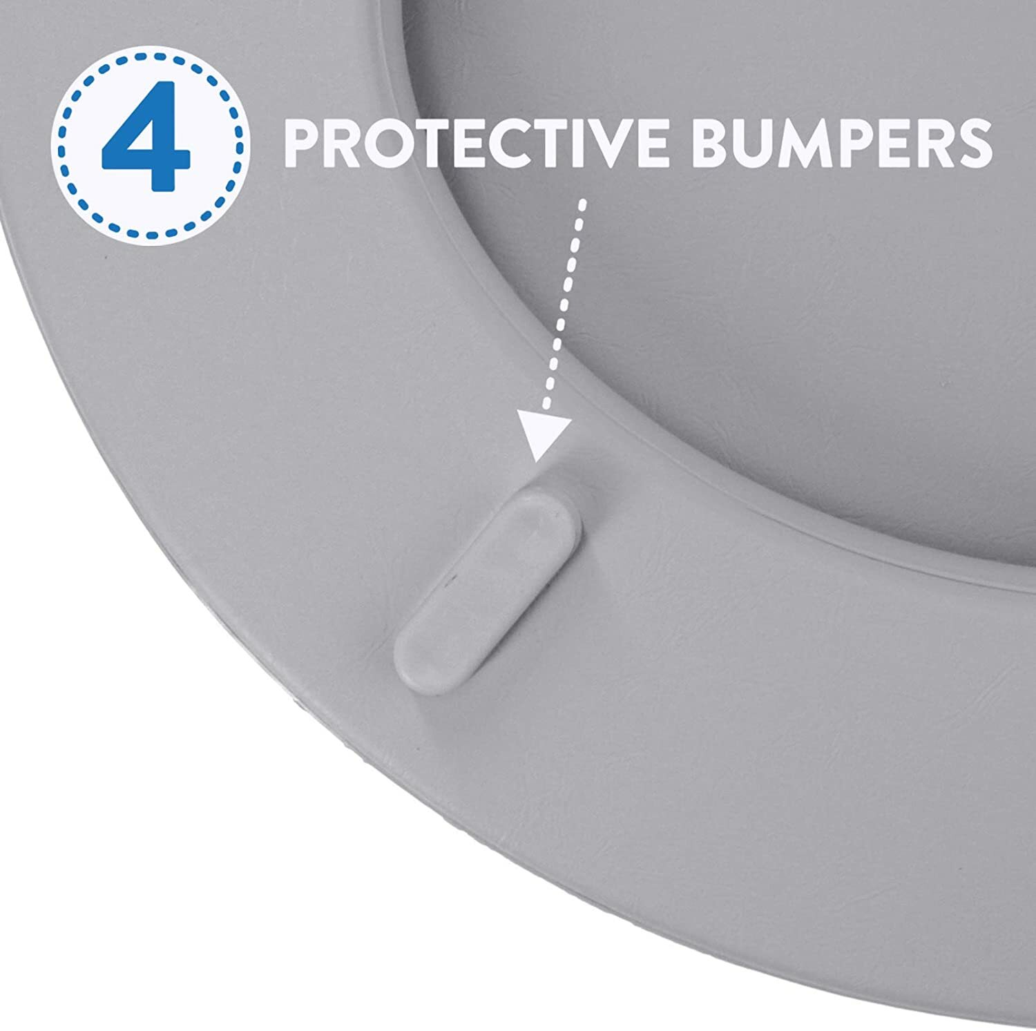 Gray Grey Soft Padded Toilet Seat Round Cushioned Standard Cover Premium Comfort