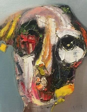 Original abstract painting oil on canvas board 8x10 in by Anastasiya Kimachenko