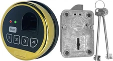 Fingerprint Biometric Gun Safe Lock Gold Keypad Lock Left Swingbolt With 2 Keys