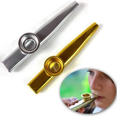 Metal Alloy Kazoo Harmonica Mouth Flute Kids Party Gift Kid Musical Instrument