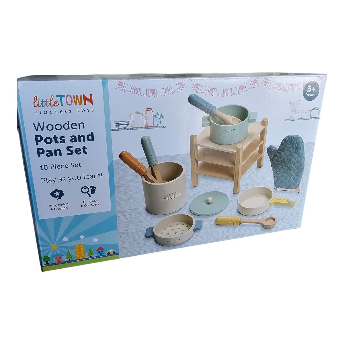 Aldi Little Town Wooden Toy Pots And Pans Kids Children's Kitchen