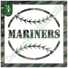 8"x8" Clear Plastic Stencil - Mariners Baseball SCA137  .007"   