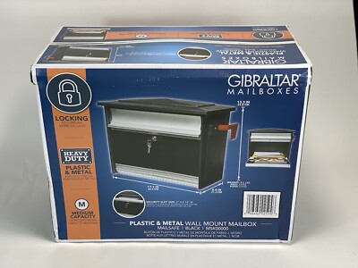 Gibraltar Mailboxes Mailsafe Contemporary Aluminum Wall Mount Black Lock Mailbox