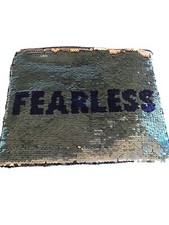 NEW Frozen Pencil Makeup Bag Pouch Elsa Fearless Flip Sequin Blue Silver