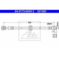 ATE Bremsschlauch Bremsleitung Hinten FüR Mini Mini 24.5173-0435.3