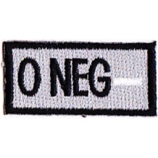 Blood Type O Negative Patch Silver