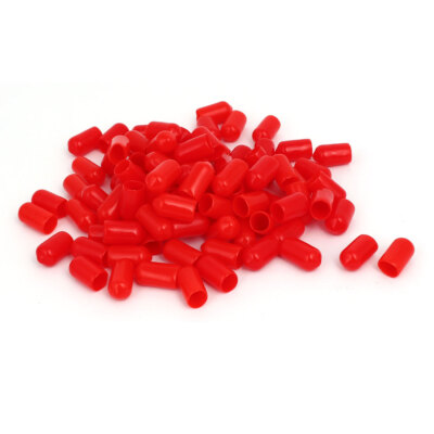 100Stk 8mm Innere Drm Gummi Isolierte Endkappe Schraube Gewinde Schutzhülle Rot
