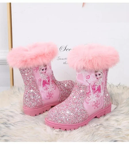 Winter Neu Elsa Kinder Mädchen Elsa Prinzessin Kristall Paillette Kurze Stiefel - Bild 10 von 42