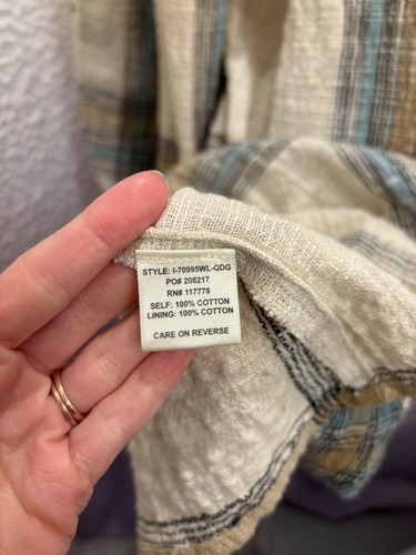 Lovestitch Plaid Sundress Size M Beige Boho Cottagecore Festival 100% Cotton - Picture 4 of 7