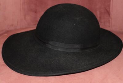 Vintage black wool brim hat Mr John Wide Brim Hat Sz L Vintage Black Wool Felt Glamorous  main image 2