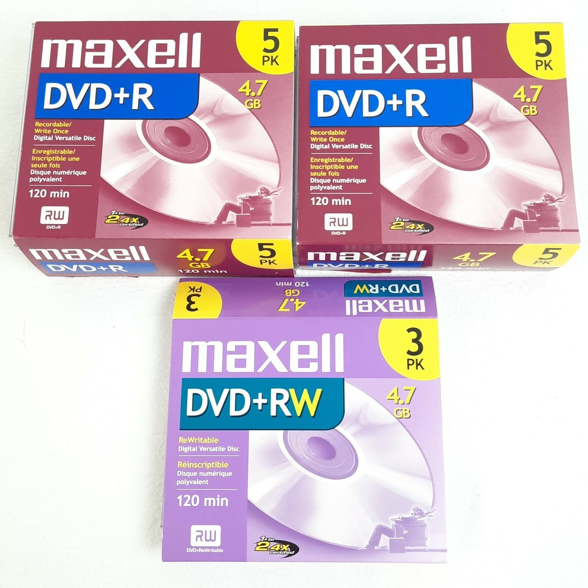 DVD-RAM120分 ＴＤＫ&maxell 40枚 9-Maxell DVD+R 120Minute 4.7 GB Discs+1-Maxell DVD+RW 120 Minute