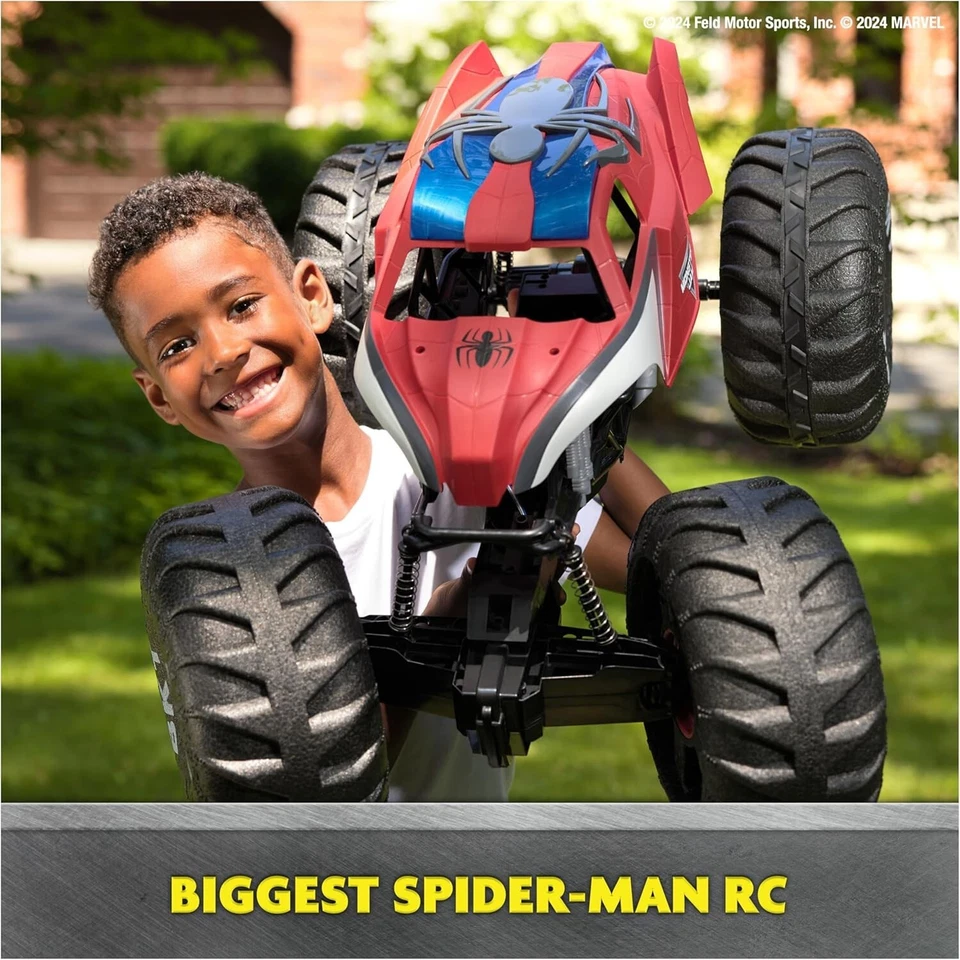 Monster Jam Marvel Mega Spider-Man RC Monster Truck, Todo Terreno, Más de 2 Pies Lo Foto 4 de 4
