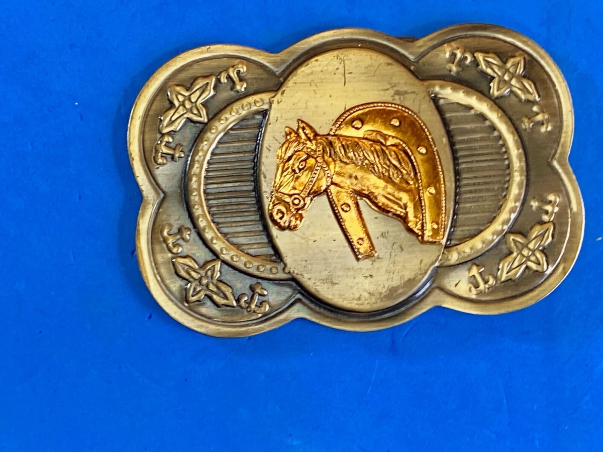 Vintage Artisan Gold Tone Slip Through Expressive Horse Head Belt Buckle Belt Amazon.com: WMG Horse Head Belt Buckle Cowboy Rodeo Western  main image 2