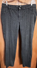 Simply Vera Pants Womens XL Dk Gray Chevron Skinny  Dress Mid Rise