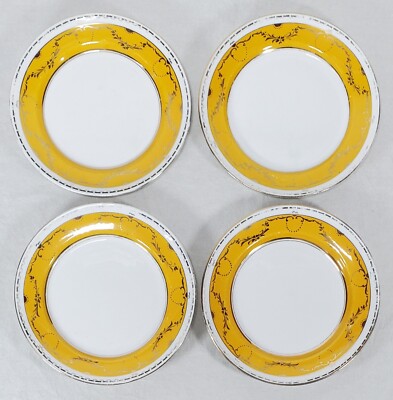 Lot Of 4 Duchess China E & B. L. Small 7'' Plates / Saucers Yellow & Gold England